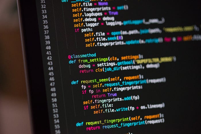 code on screen