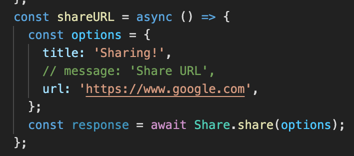 How to Share Message Content with React Native