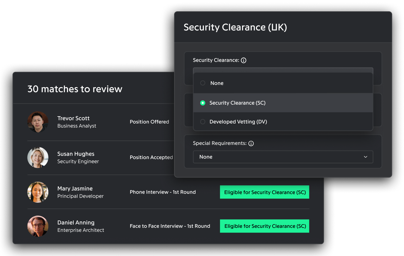 Security Clearance - UK Security Clearance Module Image - Dark Mode